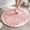Pink, variant on Fmbmuo Circular Bathroom Rugs Flat Pile Art Deco Waterproof Bath Mat 21.6x21.6in Rubber Light Blue