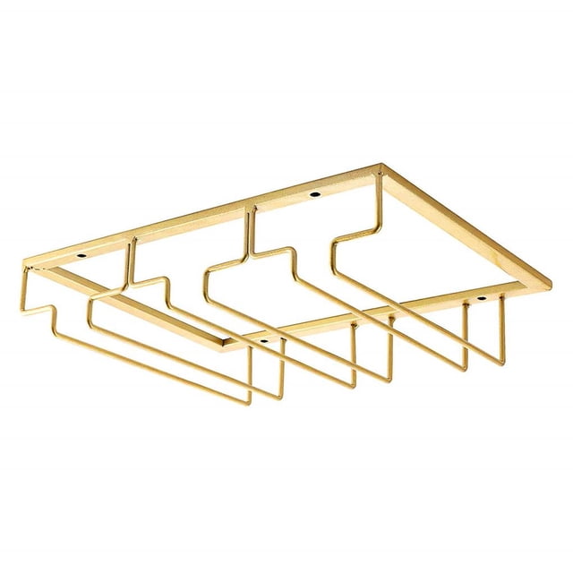 Soporte De Copa De Vino De 3 Filas, Soporte De Copas De Hierro Para Debajo Del Gabinete, Colgador De Almacenamiento De Copa De Vino De Metal Para Cocina, Restaurante, Bar Yuarrent HA028130-02