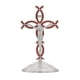 thumbnail image 1 of Figura de cruz de pie, estatua de cruz, adorno de mesa, estatua de crucifijo de Jesús Plata Rojo, 1 of 9