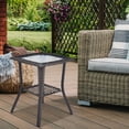thumbnail image 2 of YYAo Patterned Glass With Gray Rattan Rattan Side Table, 2 of 15