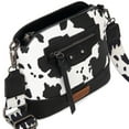 thumbnail image 7 of Wrangler Cow Print Crossbody Bag for Women Western Cross Body Purse with Signature Strap, Black, 7 of 7
