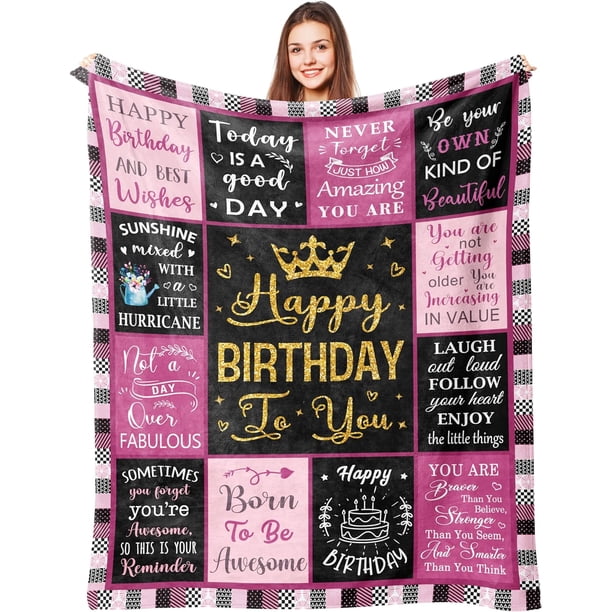 LHSHID Birthday Gifts for Women Gifts for Women Birthday Unique Birthday Gifts for Women Friendship Birthday Gifts for Her Girls Mom Wife Sister Grandma Birthday Blanket 30"x40"