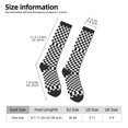 thumbnail image 3 of Knee High Socks for Women Checkerboard Black And White Long Tube Sock Uniform Socks, 3 of 7