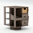 CAIDI 24" Tall Rotating End Table, Modern End Table with Magazine Rack