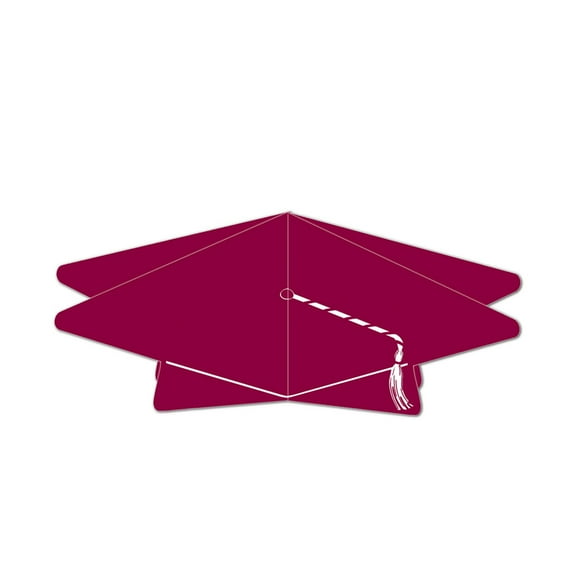 3-D Grad Cap Centerpiece 10 1 by 2" Maroon - 12 Pack (1 Per Package)