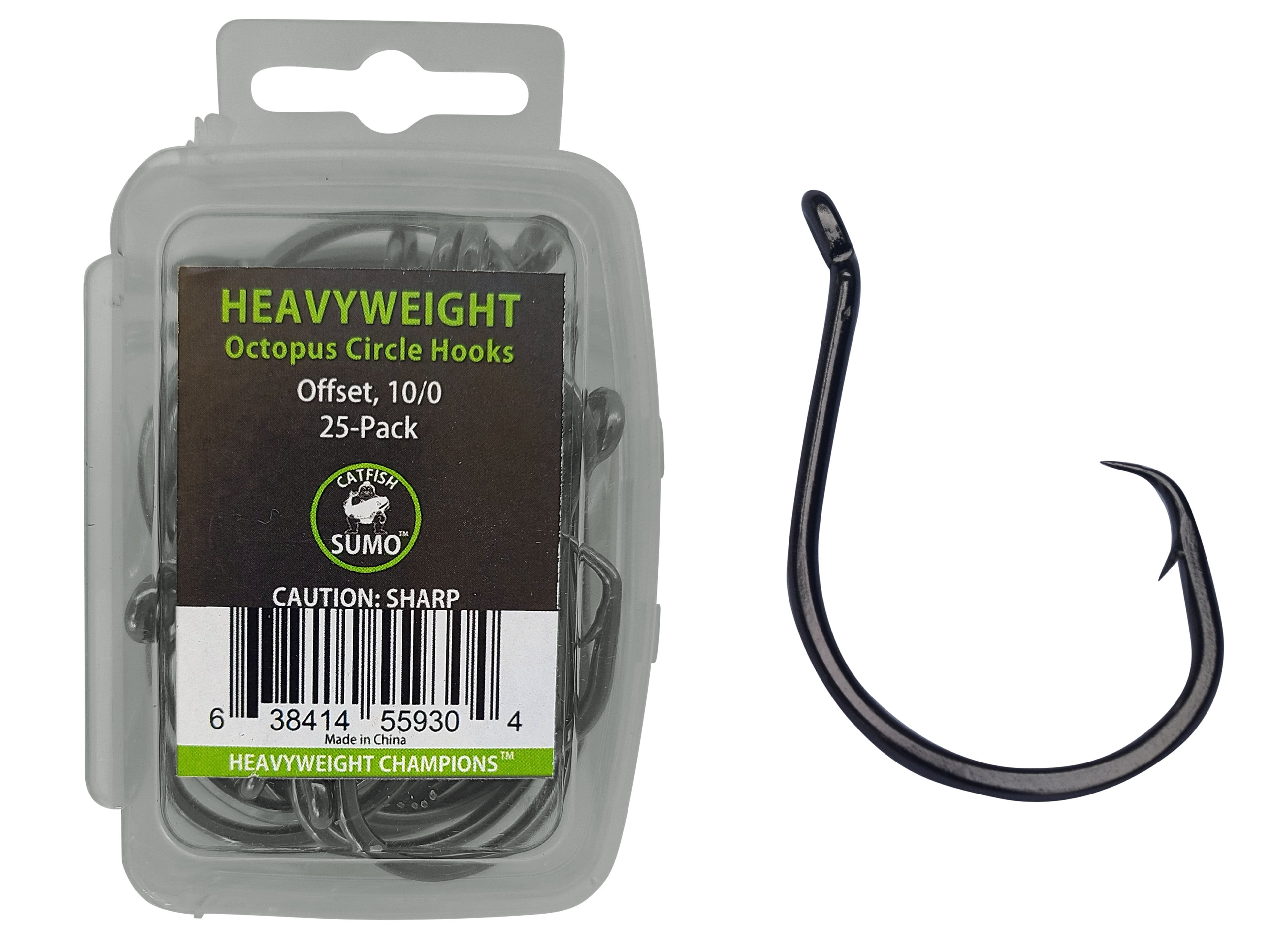 Heavyweight Circle Hooks, Octopus, Offset, Sharp for Trophy Catfish