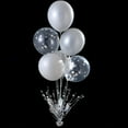 Balloon Centerpieces for Tables, Silver Confetti Latex Balloons Stand