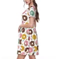 thumbnail image 2 of Naloa Colorful Donuts Print Womens Summer A-Line Dress with Pockets,Short Sleeve Dresses,Flowy Beach Swing Dress for Vacation Travel, 2 of 6