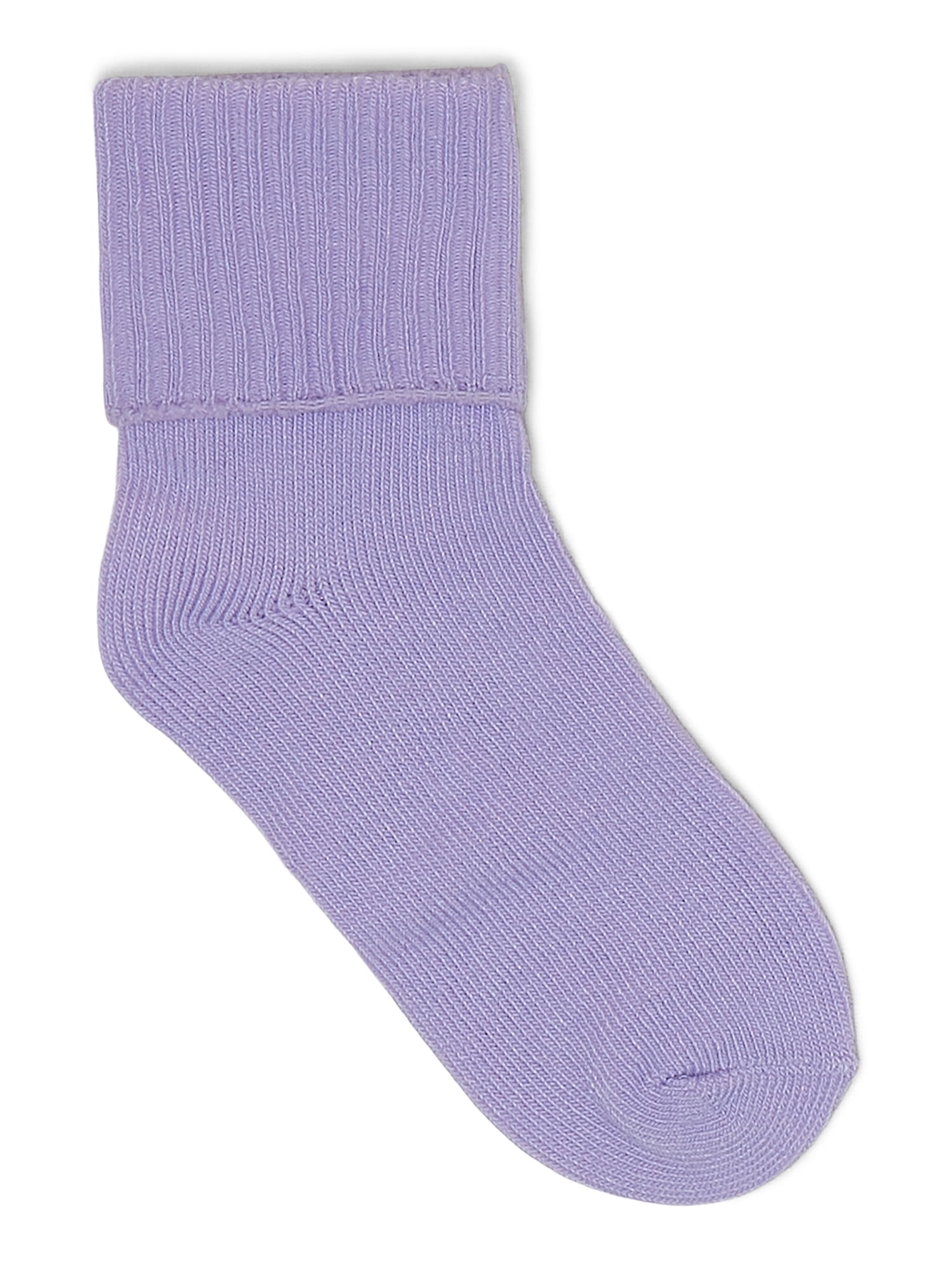 Wonder Nation Baby Girl Folded Cuff Ribbed Socks, 10 Pack, 0M- 5T