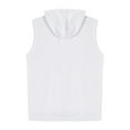 thumbnail image 2 of Manyakai Men Sleeveless Hooded Hoodie Tank Tops Zip-up Gym Workout Sweatshirts with Pocket Muscle Cut White M, 2 of 7