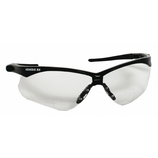 Clear ScratchResistant Bifocal Safety Reading Glasses, +1.0 Diopter