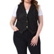 thumbnail image 1 of Chaleco de mezclilla sin mangas para mujer GRACE & GRANDEUR de talla grande, chaleco casual de jean 3X negro, 1 of 6