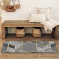 thumbnail image 4 of Gray Gold Hexagon Marble Pattern Bathroom Rugs Mat,Non Slip Microfiber Bathroom Rug,Rubber Backing,Soft Bathroom Mats for Bathroom Floor,Tub and Shower,47x17in(120x43cm), 4 of 5