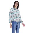 thumbnail image 3 of Moomaya Printed Tops For Womens Balloon Sleeve Collared Button Down Casual Shirt, 3 of 7