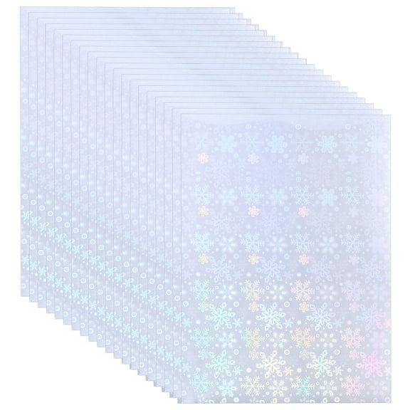 Uxcell 20Sheets A4 Self-adhesive Holographic Sticker Paper, Snowflake