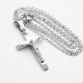 thumbnail image 2 of Collar cruzado de acero inoxidable para hombre, cadena de plata/oro, regalo, joyería de la Plata-3 Zulema Colgante de cruz, 2 of 8
