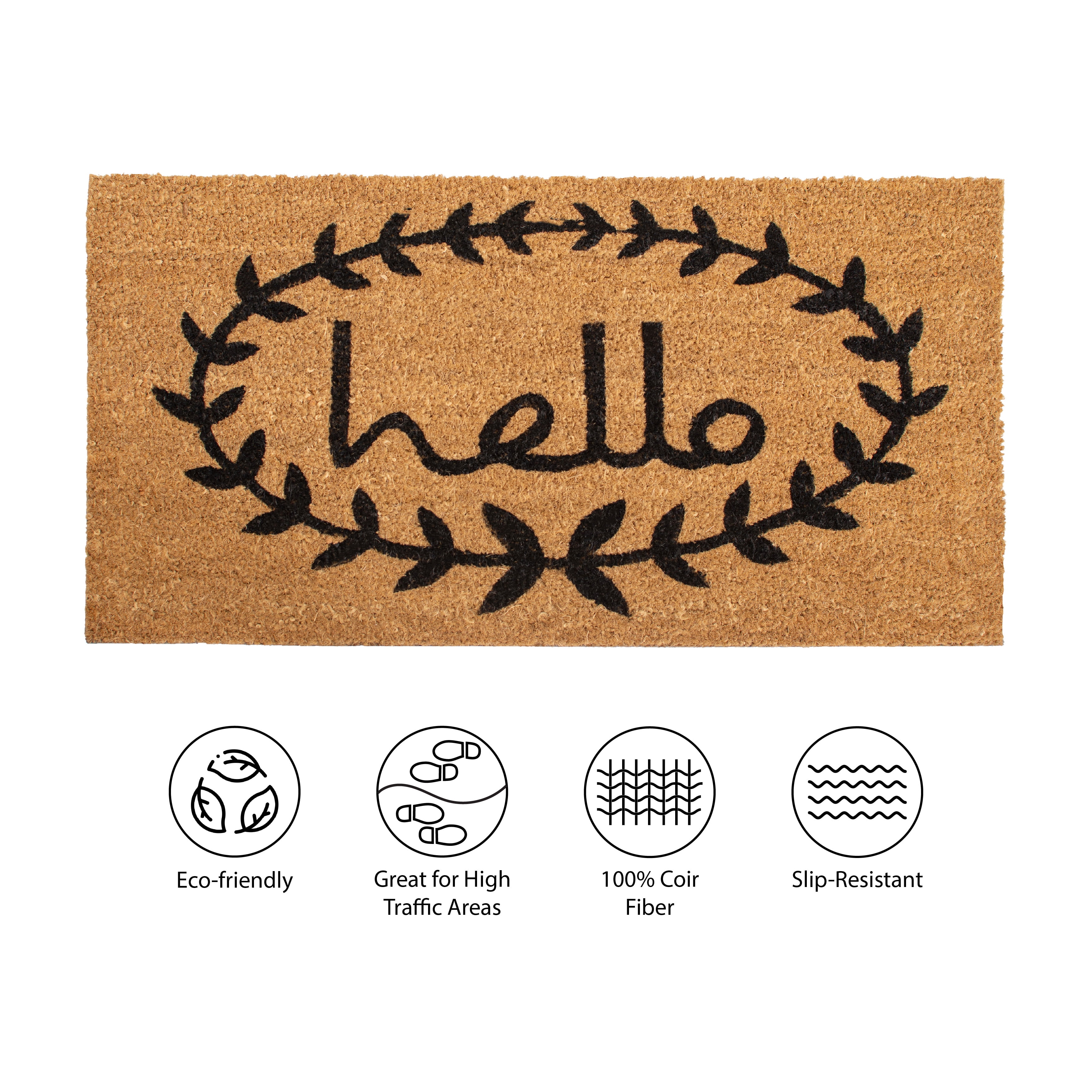 Calloway Mills Calico Hello Outdoor Coir Doormat, 24" x 36"