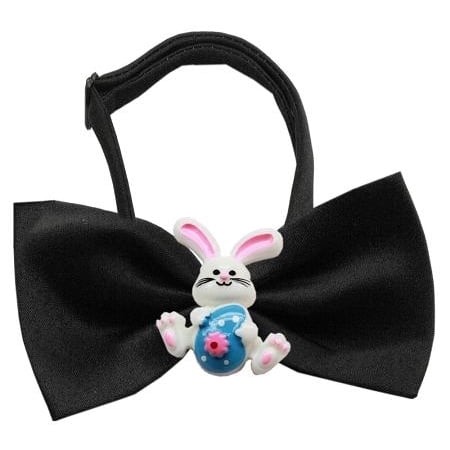 Apparel Necktie - Easter Bunny Chipper Black Bow Tie