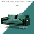 thumbnail image 3 of Velvet Fabric Couch, 2 Small Pillows, Modern Loveseat Sofa Twin Size Contemporary Sofas for Living Room & Bedroom (71"Green), 3 of 10
