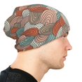 thumbnail image 6 of Beanie Hats for Men and Women, Abstract Colorful Lines Patterns Adult Unisex Knit Hat Winter Warm Skull Cap, 6 of 7