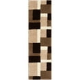 thumbnail image 2 of Shag Cubes Modern 8x10 (7'10" x 9'10") Area Rug Brown Plush Geometric Blocks & SquaresEasy Care Thick Soft Living Room, 2 of 7