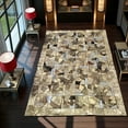 thumbnail image 2 of Beige Geometric Patchwork Cowhide Rug, 2 of 5