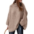 thumbnail image 1 of Suéter PRETTYGARDEN 2025 Otoño Cuello Alto Oversize Caqui Talle L, 1 of 8