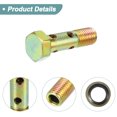 thumbnail image 3 of Unique Bargains 2 Set M8x1 32mm Length Motorcycle 6 Hold Hollow Bolt Screws with Washers Set Metric Thread Bronze Tone, 3 of 7