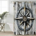 thumbnail image 2 of Small Stall Shower Curtain 36x72 Inch Narrow Half Size Retro Compass Coastal Bath Curtains Bathroom Decor Nautical Ocean Summer Beach Waterproof Fabric Shower Curtain Set with Hooks 36 Inch, 2 of 6