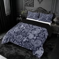 thumbnail image 2 of meiyoeat Navy Paisley King Size Comforter Sets,Vintage Print Comforters King Size For Men Women,Black Reversible,3pcs,1 Comforter and 2 Pillowcases, 2 of 7
