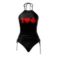 thumbnail image 4 of MKLEKYY Traje De Baño Mujer Natacion Women'S Fashion Summer Canadian Independence Day Partial Print Sexy Lace Up Two Piece Swimsuit, 4 of 5