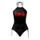 thumbnail image 4 of MKLEKYY Traje De Baño Mujer Natacion Women'S Fashion Summer Canadian Independence Day Partial Print Sexy Lace Up Two Piece Swimsuit, 4 of 5