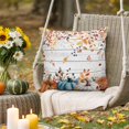 thumbnail image 3 of Outdoor Pillow Covers Waterproof Pillow Cases Protector Thanksgiving Harvest Pumpkin Leaf Pillowcase Pack of 2 Fall Foliage White Plank Throw Cushion Case for Pation,Couch,Living Room Sofa, 18x18 in, 3 of 9