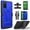 Blue, variant on Circlemalls Case for Samsung Galaxy A03S, Screen Protector, Heavy Duty Shockproof Built-in Kickstand W/ Belt Clip-Red