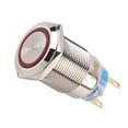 thumbnail image 5 of Dekaim Interruptor de botón LED, Interruptor de botón de Enclavamiento autobloqueante Inoxidable Impermeable de 19 mm 12V LED(Rojo), 5 of 5