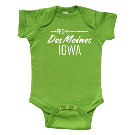 

Inktastic From Des Moines Iowa in White Distressed Text Gift Baby Boy or Baby Girl Bodysuit