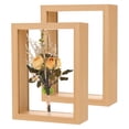 thumbnail image 1 of 2-Pack Dried Flower Frame, 5 x 7 Inch Double Acrylic Wooden Dried Flower Photo Floating Frame [Wood Color], 1 of 7
