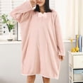 thumbnail image 4 of SELONE Women's Fleece Hooded Bathrobe Long Sleeve Flannel Robe Above Knee Absorbent Plus Size for Ladies, 4 of 4