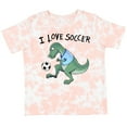 thumbnail image 3 of Inktastic I Love Soccer-dinosaur in Blue Boys or Girls Toddler T-Shirt, 3 of 5