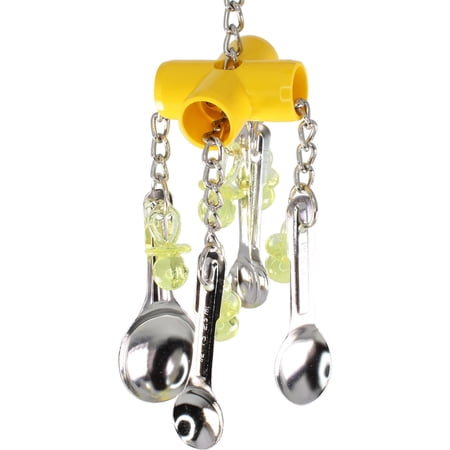 2001 Spoon Clacker Yellow Bird Toy