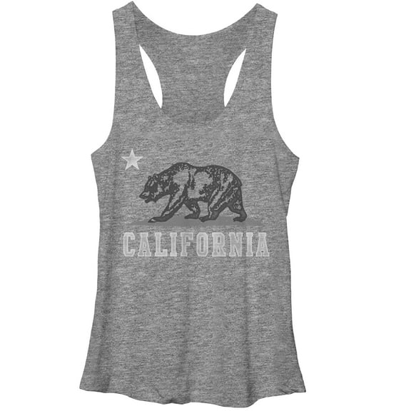 Women's Lost Gods California Bear Racerback Tank Top Gray Heather Large