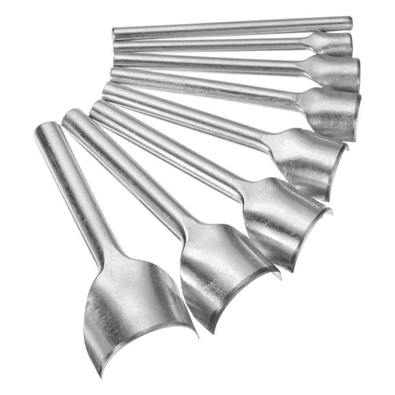 Uxcell 8pcs Half-Round Leather Cutter Punch 5mm-40mm Iron Strap Punch Tool for Crafting Strap Belt Wallet