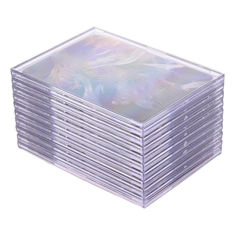 10 Hard Plastic Card Protector Clear Card Brick + 2 Display Stand 