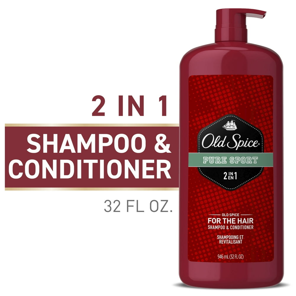 Old Spice Mens 2 in 1 Shampoo and Conditioner, Pure Sport , 32 fl oz