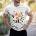 thumbnail image 2 of NAMTYQX Mens Graphic T-Shirts Light Lounges Plus Size Patterned Short Sleeve Casual Relaxed Fit Breathable O Neck Stretchy Mens T-Shirts White Size XL, 2 of 5