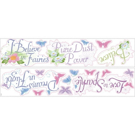 RoomMates Disney Fairies Phrases Peel and Stick Wall Decal
