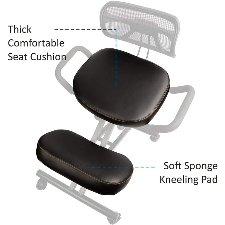 EBTOOLS Kneeling Chair with Back Support,Wheels and Thick Cushions  Ergonomic Kneeling Chair Adjustable Posture Correction Knee Stool for Home  or Office Desk 