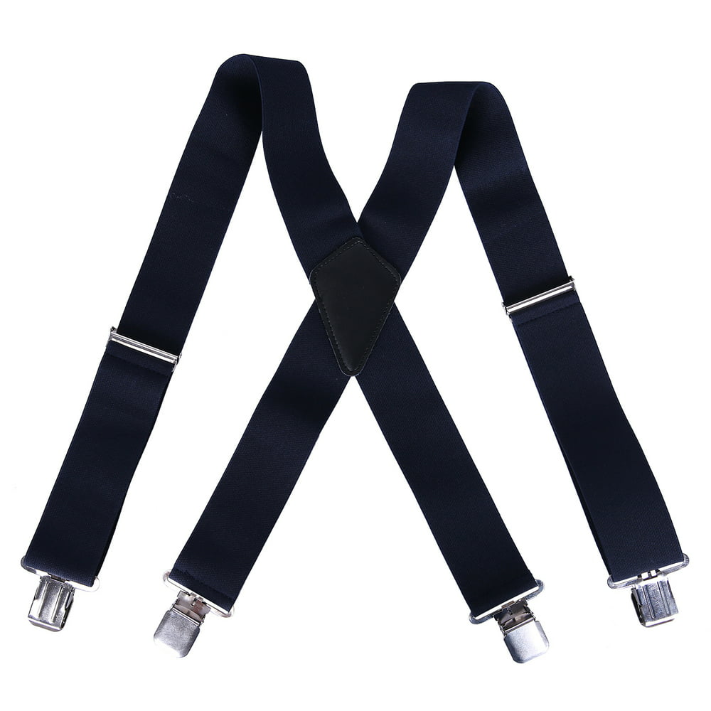HDE - HDE Mens Heavy Duty X-Back Clip Suspenders Adjustable Elastic 2 ...