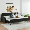 thumbnail image 3 of Rophefx Twin Size Upholstery Daybed with Pop Up Trundle Bed and USB Charging Port for Bedroom, 3 of 8