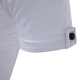 thumbnail image 5 of Grandad Collar Henley T Shirt for Men , Men's Smart Half Buttons Tee Slim Fit Collarless Polos T-Shirts Summer Regular Fit Casual Tops Button Up V Neck Pullover Plain Basic Tees Shirt, 5 of 7